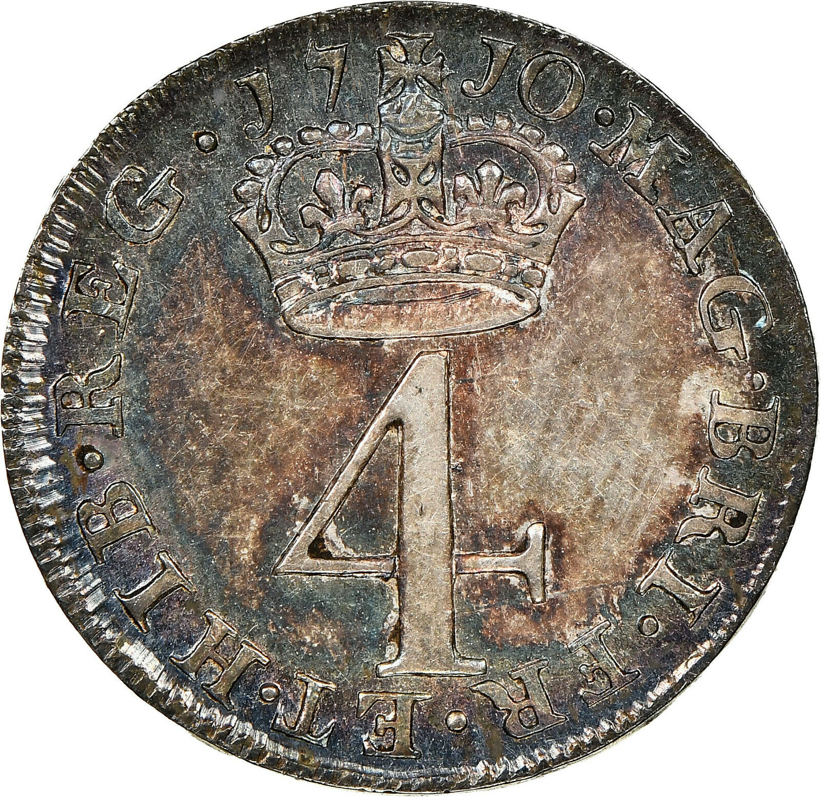 1710 Anne Maundy 4 Pence Ngc Au 58