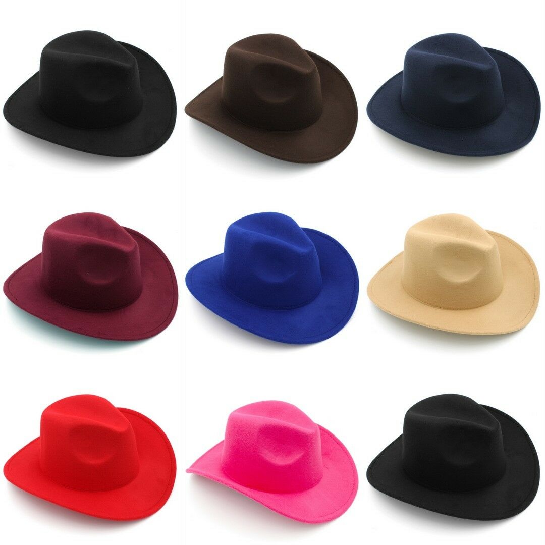 Kids Boys Girls Felt Cowboy Hat Wool Blend Children Western Cowgirl Cap Size Xs